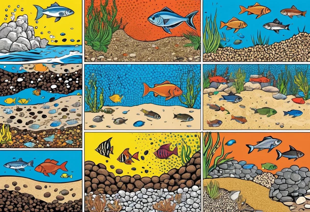 Verschiedene Aquarium Bodengrund Arten im Vergleich