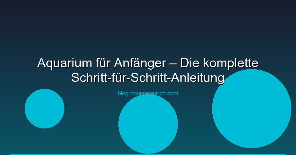Aquarium für Anfänger – Die komplette Schritt-für-Schritt-Anleitung