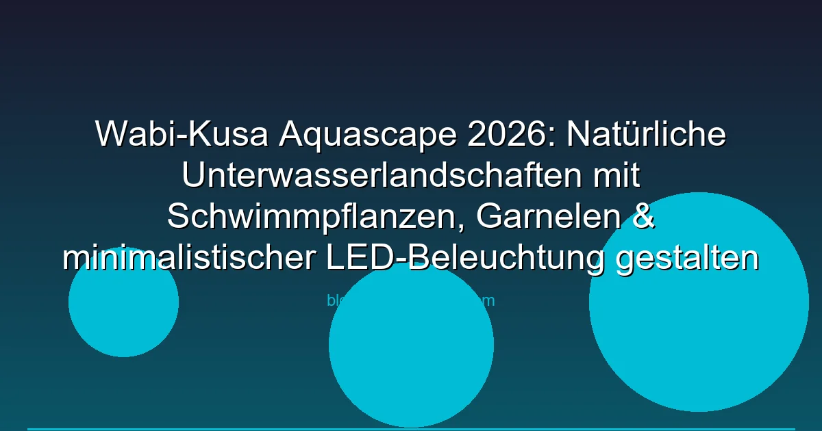 Wabi-Kusa Aquascape 2026: Natürliche Unterwasserlandschaften mit Schwimmpflanzen, Garnelen & minimalistischer LED-Beleuchtung gestalten